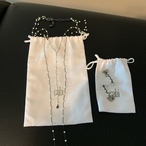 CAbi Silver and Black Necklace Set